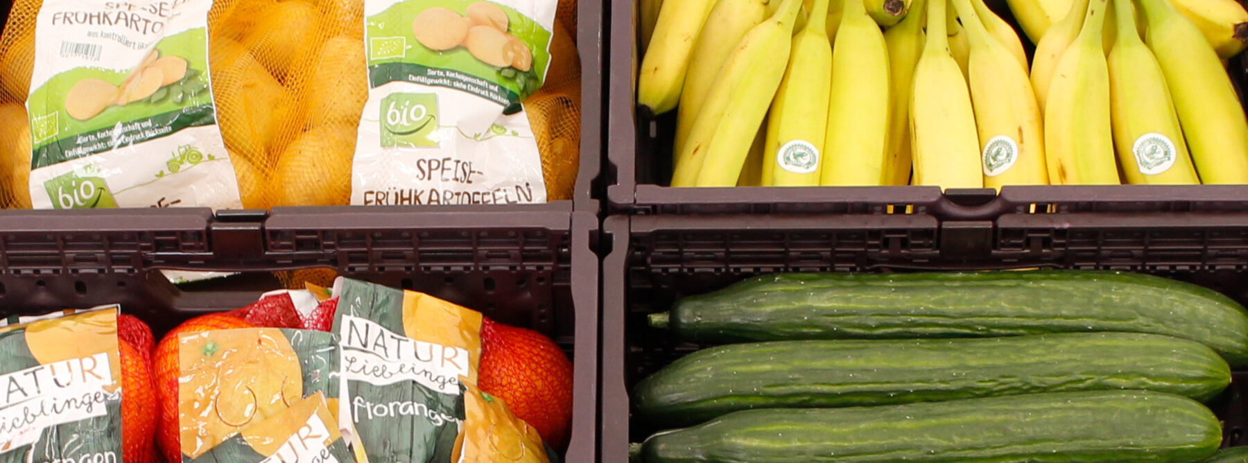 schwarze Obst- und Gemüsekisten von WALTHER Faltsysteme