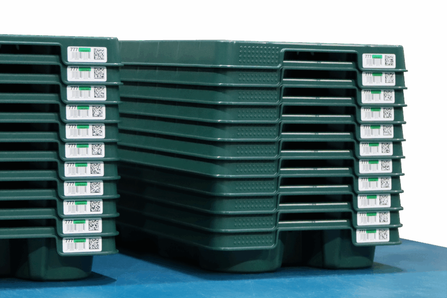 Mehrweg-Pflanzentrays mit RFID-In-Mould-Label