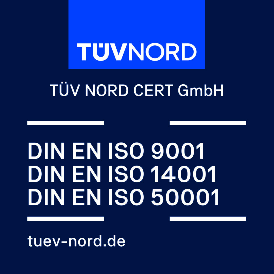 TÜV Nord CERT DIN EN ISO 9001, DIN EN ISO 14001, DIN EN ISO 50001