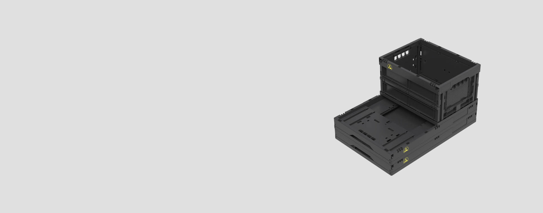 Conductive folding boxes made of special ESD material