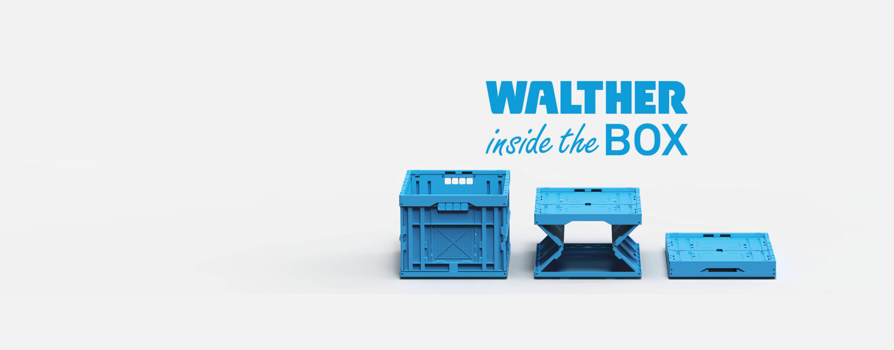 WALTHER inside the box, blaue Faltboxen von WALTHER Faltsysteme