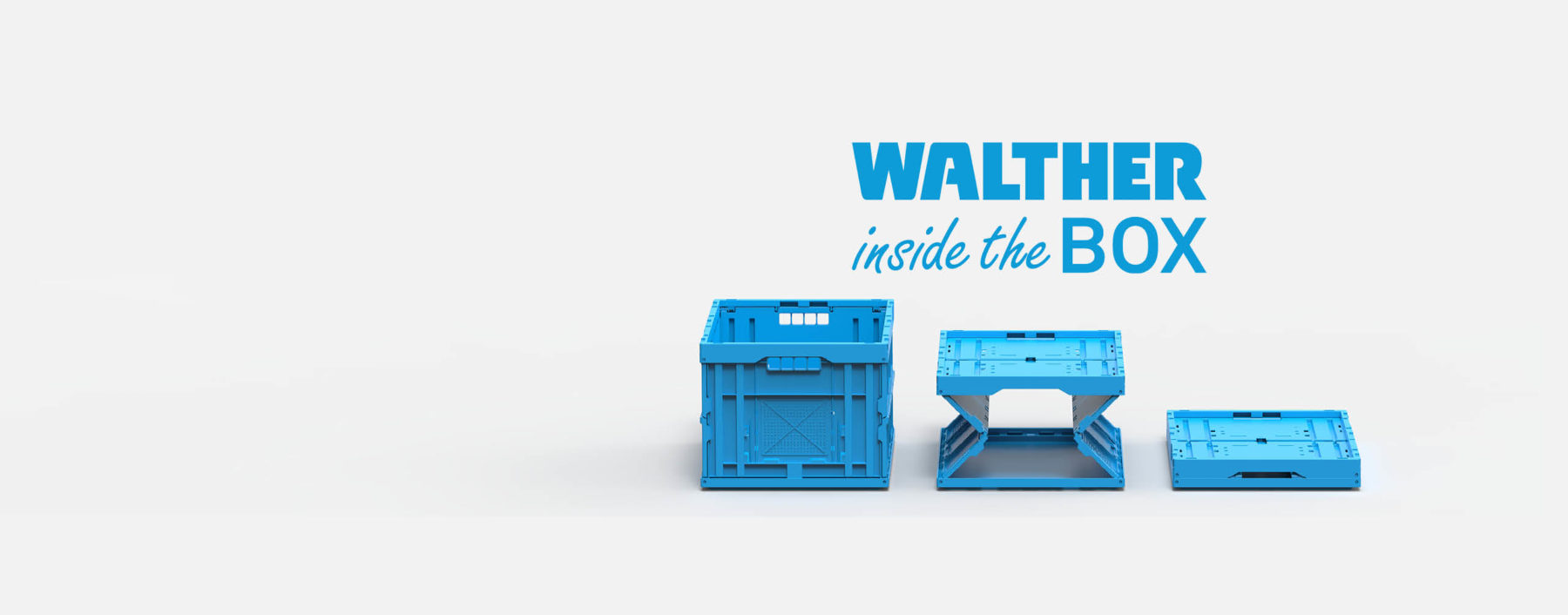 WALTHER inside the box, blaue Faltboxen von WALTHER Faltsysteme