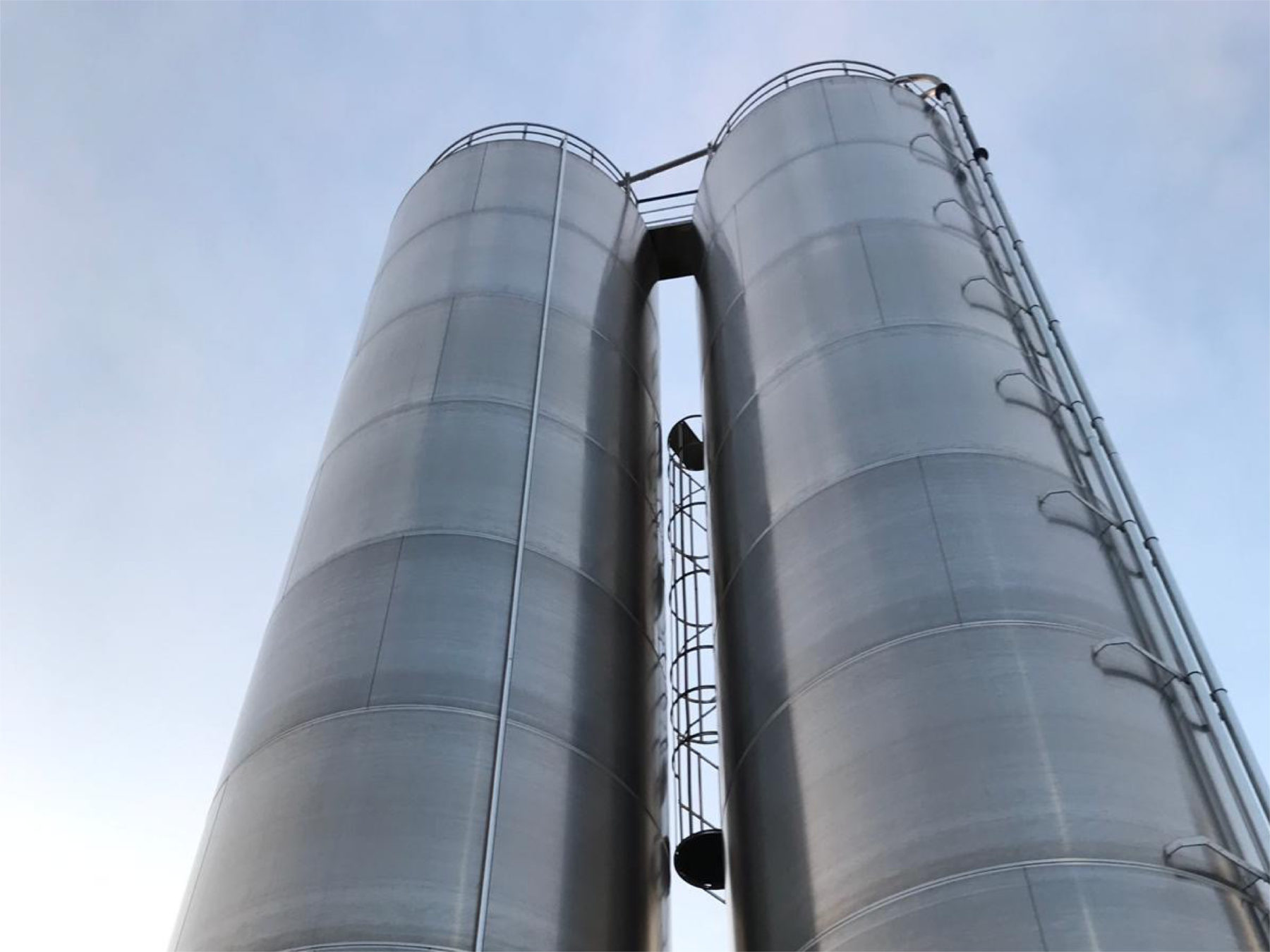 Two silos as granulate storage