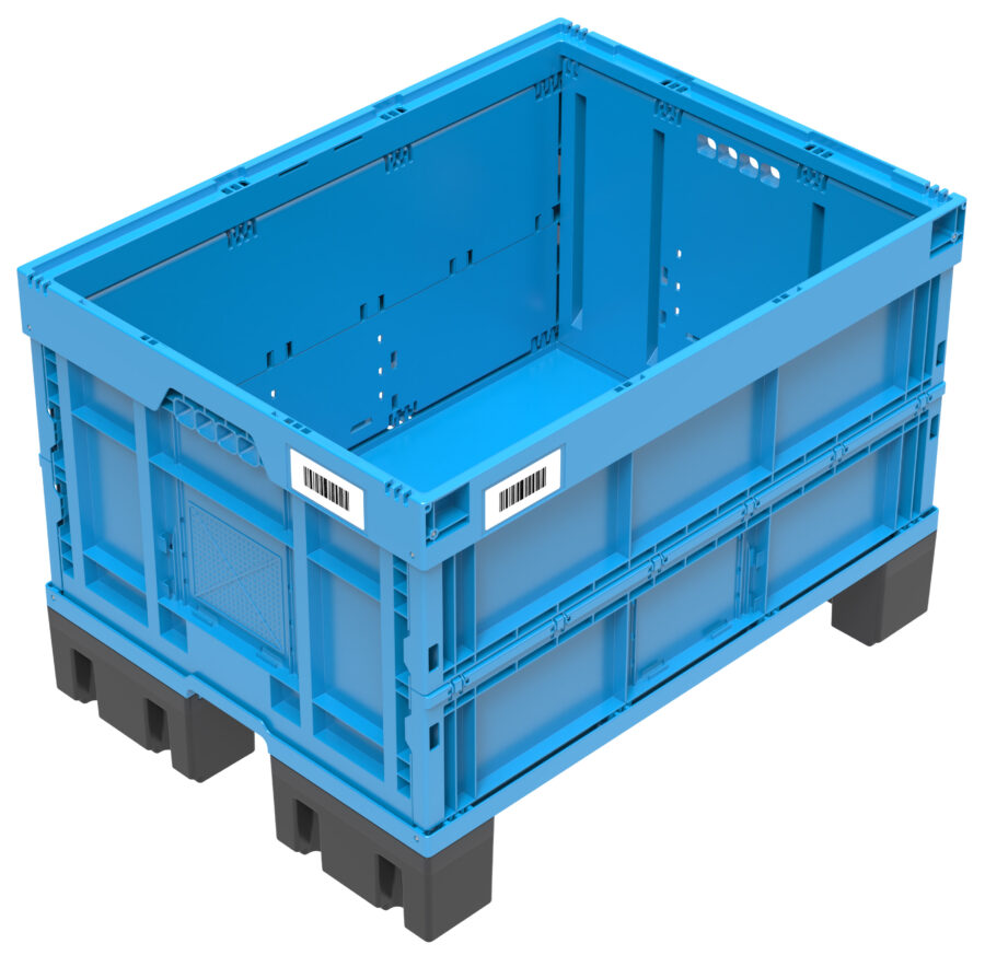 Faltboxen mit montierbaren Fußmodulen