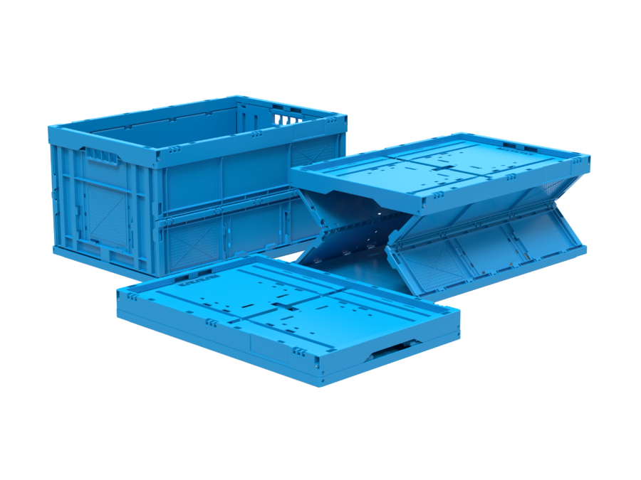 Faltbox in verschiedenen Stadien